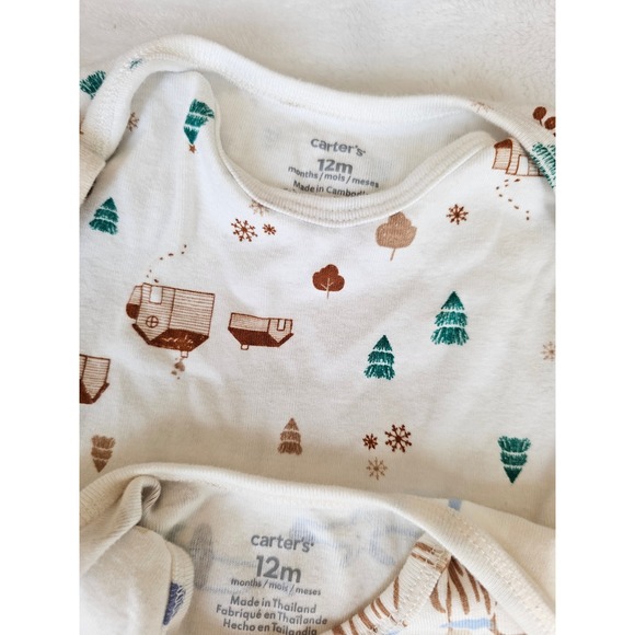 Carters Baby Boy 12M Bodysuit Lot 7pc AC/DC Polar Bear Camping Dogs Lil Man 12M - Picture 6 of 6